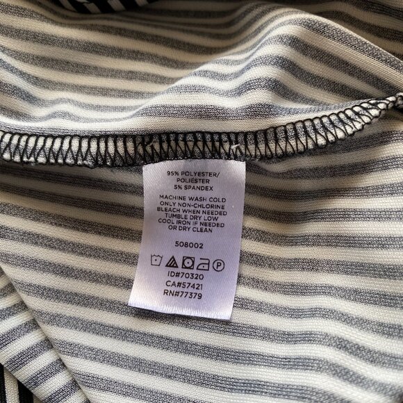 Ann Taylor black and white vertical striped long sleeve pullover stretchy top S - Picture 8 of 8